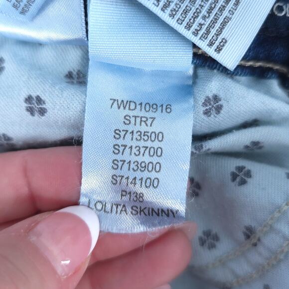Lucky Brand Mid Rise Lolita Skinny Jeans Dark Wash 5 Pocket Whiskering 26 - Picture 10 of 14
